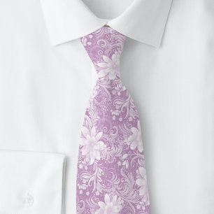 Verstaubtes Flieder Floral Batik Krawatte