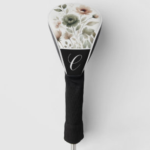 Verstaubtes Olive & Rosa Aquarell Moderne Blumen Golf Headcover