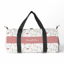 Verstaubtes rosa Wasserfarbe-Wildblumen-Monogramm