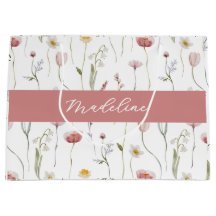 Verstaubtes rosa Wildblumen-Wasserfarben-Monogramm