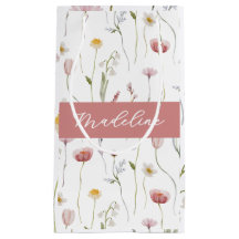 Verstaubtes rosa Wildblumen-Wasserfarben-Monogramm
