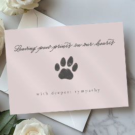 Verstaubtes Rosen-Rustikalgrau Pfotenabdruck Katze Karte