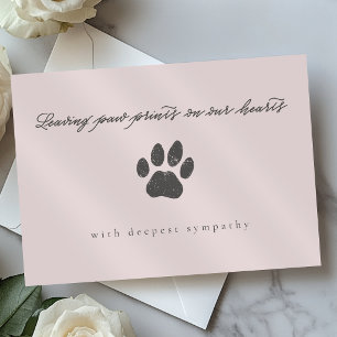 Verstaubtes Rosen-Rustikalgrau Pfotenabdruck Katze Karte
