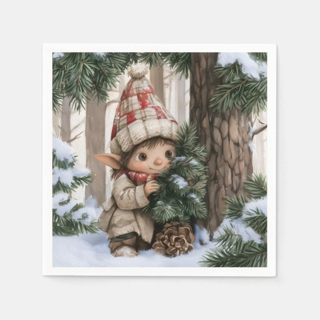 Versteck-Elf Serviette (Vorderseite)