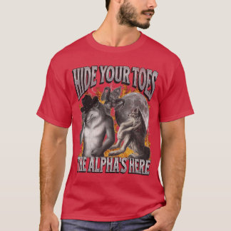 Verstecke deine Alphas hier Lustiges Werwolf-Meme  T-Shirt