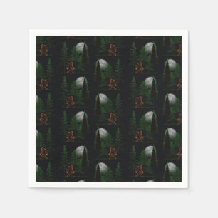 verstecken und nach Bigfoot im Wald suchen Serviette