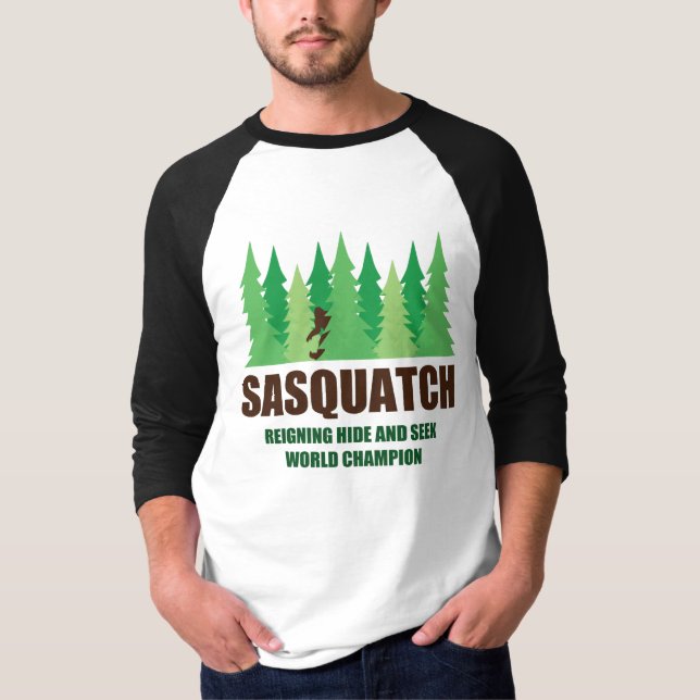 Verstecken-Weltmeister Bigfoots Sasquatch T-Shirt (Vorderseite)