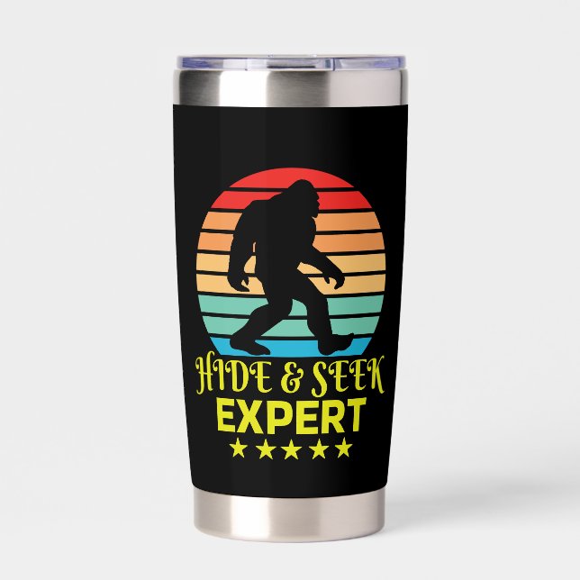 Versteckspiel Experte Bigfoot Lustig Thermobecher (Vorderseite)
