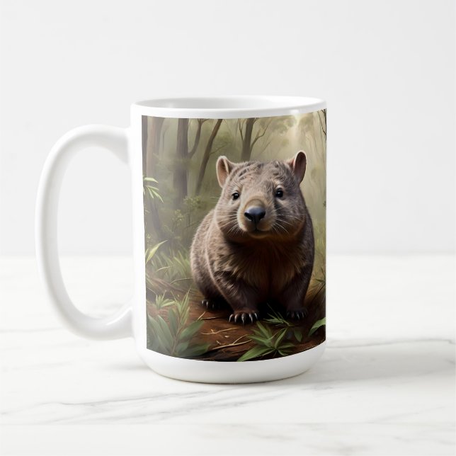 "Versteckt in Bush: Eine Aussie Wombat im Wilden" Kaffeetasse (Links)