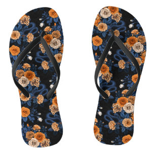 Versteckt in den Rose, orange und blau Flip Flops