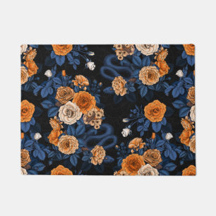 Versteckt in den Rose, orange und blau Fußmatte