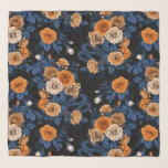 Versteckt in den Rose, orange und blau Schal<br><div class="desc">Rose Blume,  Mäuse und Schlangen handbemalt in Ps und Illustrator,  nahtlos</div>