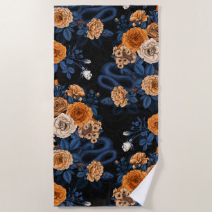 Versteckt in den Rose, orange und blau Strandtuch