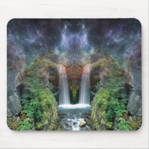 Versteckte Gesichter in fantastischen Wasserfällen Mousepad