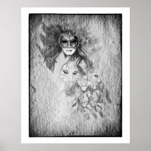 Versteckte Gesichter & Jenseits der Maske /Venedig Poster