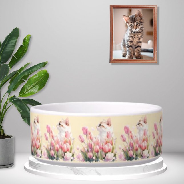Versteckte Kitty Rosa Floral  Napf (Von Creator hochgeladen)