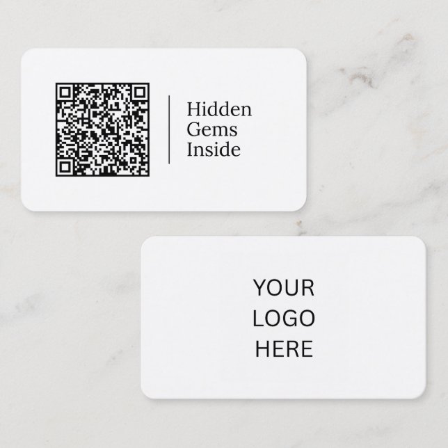 Versteckte Kleinode drinnen | Anpassbarer QR-Code  Visitenkarte (Vorne/Hinten)
