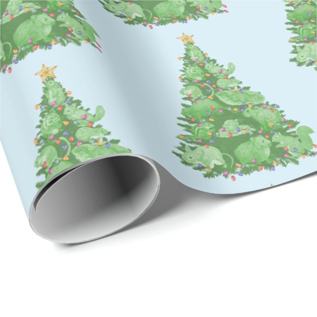 Versteckte Nagetiere Feiertags-Papier Geschenkpapier (Rolleneckpunkt)