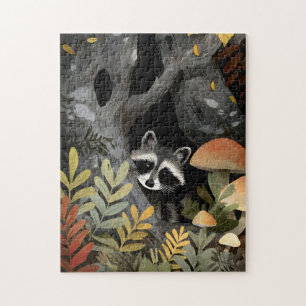 versteckte Raccoon Whimsical Illustration Puzzle
