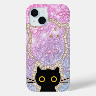 Versteckte schwarze Katze, die hervorlugt, süße Ka Case-Mate iPhone Hülle