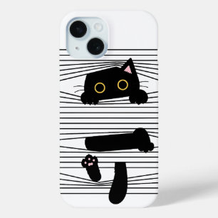 Versteckte schwarze Katze Süß Lustig Minimalistisc Case-Mate iPhone Hülle
