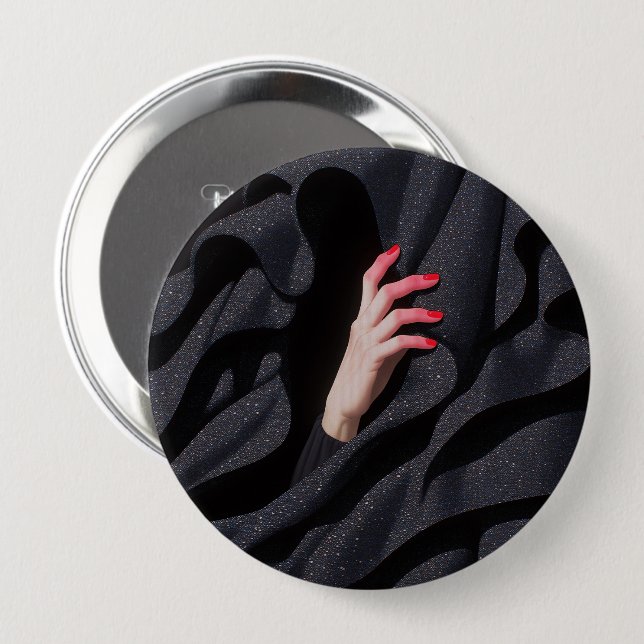 Versteckte Sternennacht-Hidschab-Hand-Illustration Button (Vorne & Hinten)