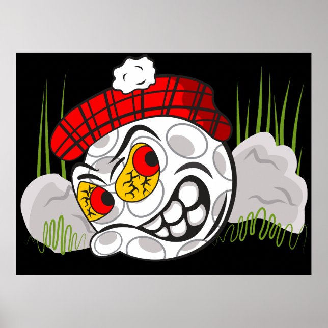 Versteckter Golfball, lustiger Sport Poster (Vorne)
