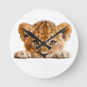 versteckter Leopard Runde Wanduhr