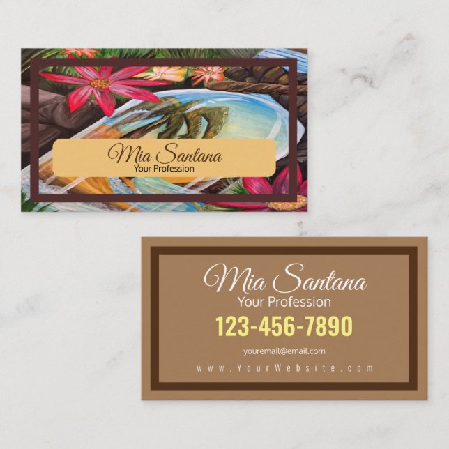 versteckter Schatz Visitenkarte (Vorne/Hinten)