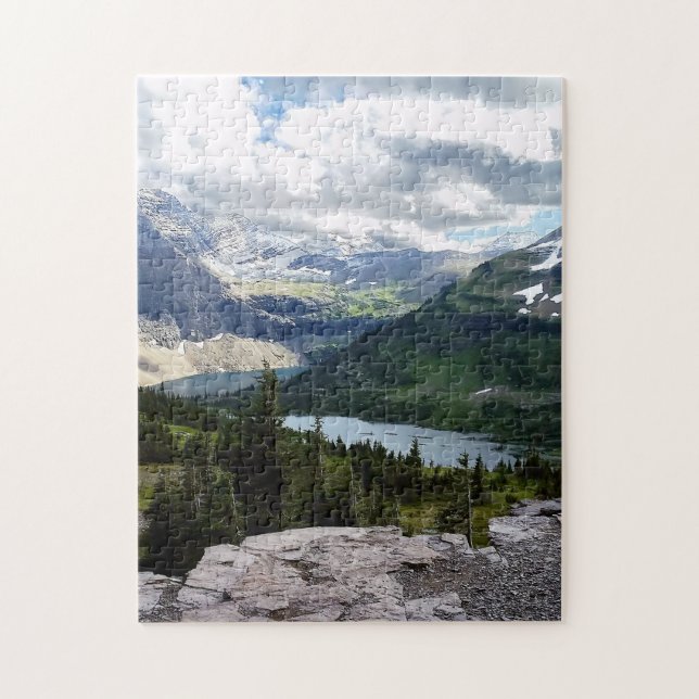 Versteckter See Blick Gletscher Nationalpark Monta Puzzle (Vertikal)