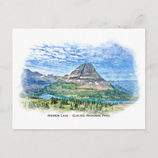 Versteckter See Postcard Glacier Nationalpark Postkarte