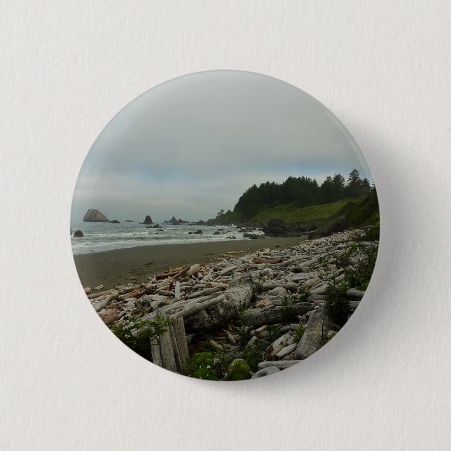 Versteckter Strand I im Redwood National Park Button (Vorderseite)