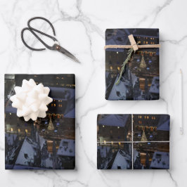 Versteckter Weihnachtsbaum in Manhattan in der Nac Geschenkpapier Set