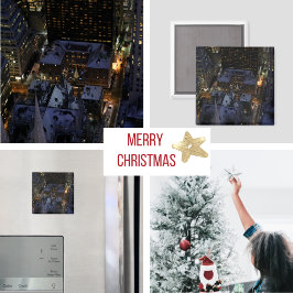 Versteckter Weihnachtsbaum in Manhattan in der Nac Magnet