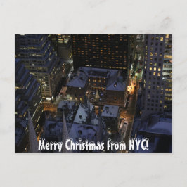 Versteckter Weihnachtsbaum in Manhattan in der Nac Postkarte