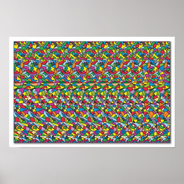 Verstecktes 3D-Stereogramm-Poster - läuft kostenlo Poster (Vorne)