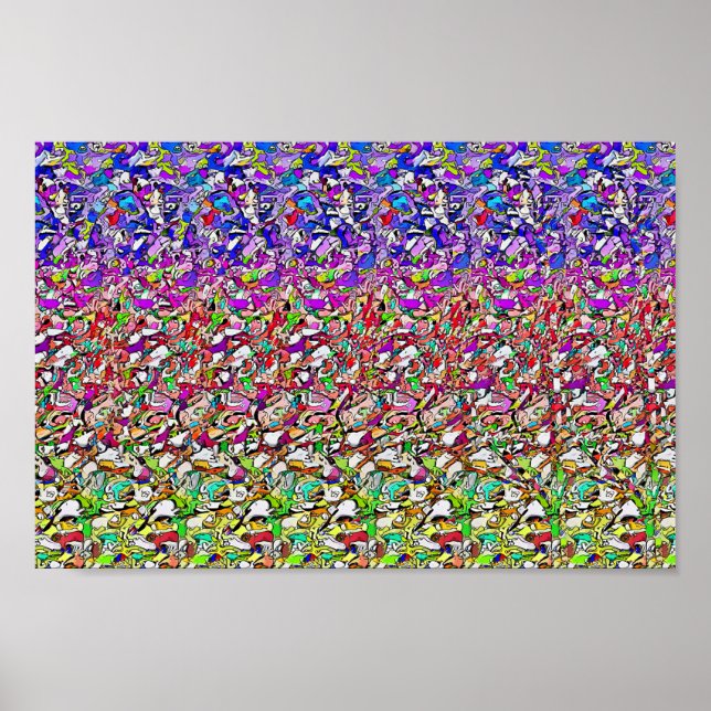 Verstecktes 3D-Stereogramm-Poster, Schmetterling a Poster (Vorne)