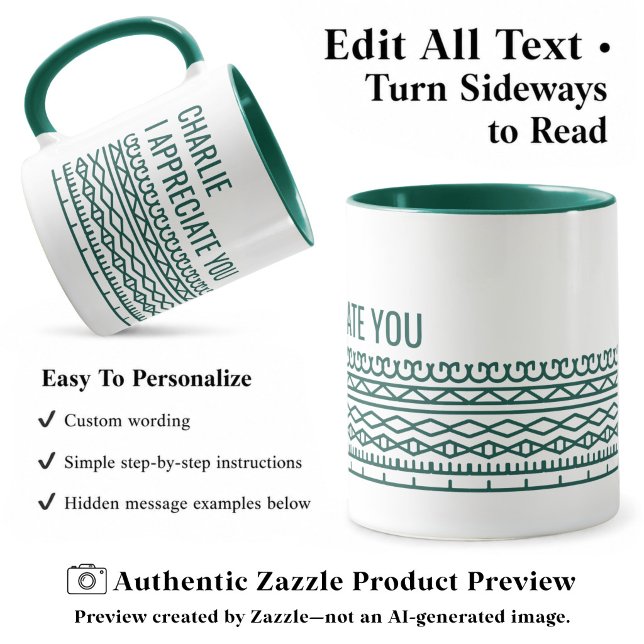 Verstecktes Botschaft Muster, Personalisiertes Abs Tasse (Von Creator hochgeladen)