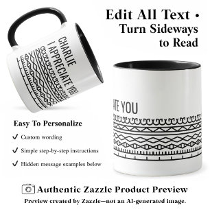 Verstecktes Botschaftermuster, Personalisiertes Ab Tasse
