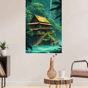 Verstecktes Rumah im Regenwald Poster