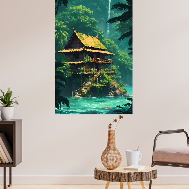 Verstecktes Rumah im Regenwald Poster (Wohnzimmer 3)