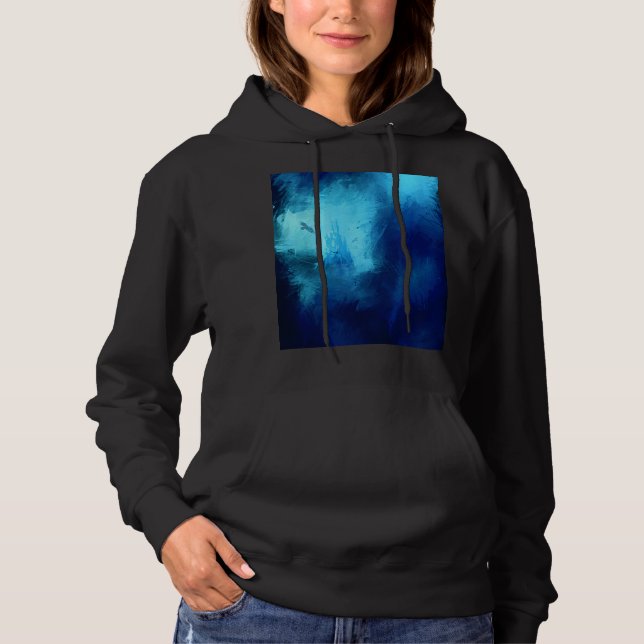 Verstecktes Schloss in blauem Wald Hoodie (Vorderseite)