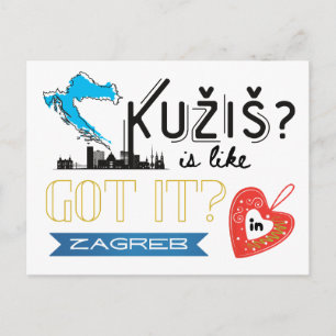 Verstehst du? Zagreb Kroatien Postkarte