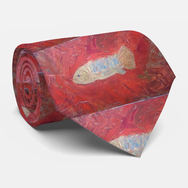 Versteinerte Fisch-Krawatte Krawatte (Gerollt)