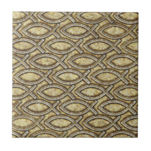 VERSTEINERTE JESUS-FISCHE FLIESE