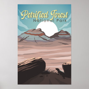 Versteinerter Forest National Park Illustration Tr Poster