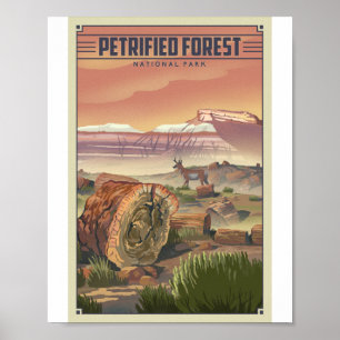 Versteinerter Forest National Park Litho Artwork Poster
