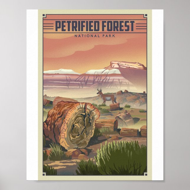 Versteinerter Forest National Park Litho Artwork Poster (Vorne)