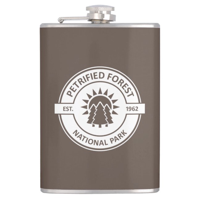 Versteinerter Forest National Park Sun Trees Flachmann (Vorderseite)