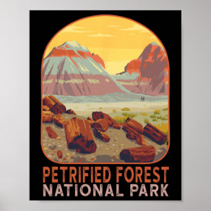 Versteinerter Wald Nationalpark Arizona Berg Hi Poster